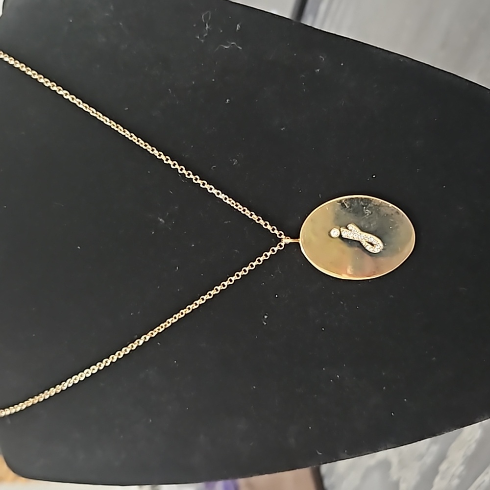 Kate Spade Initial Thoughts Pave 'J' Necklace